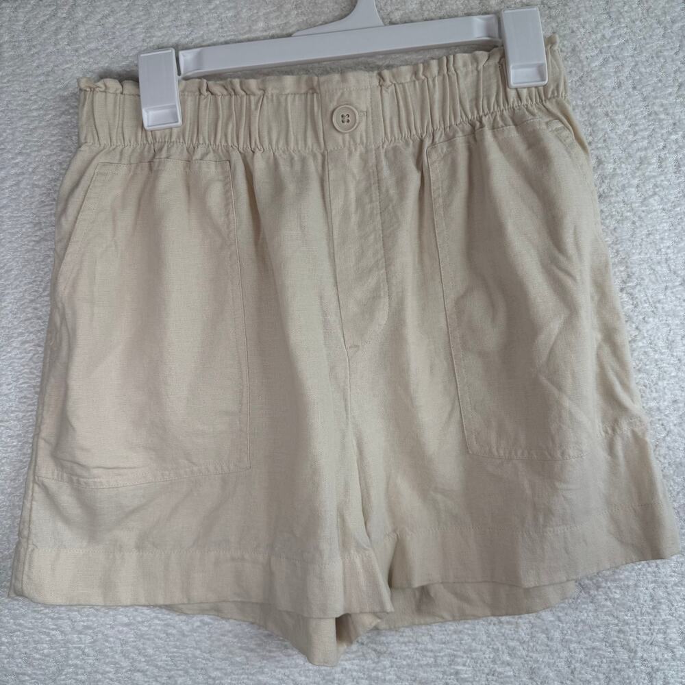 Loft womens beige linen shorts summer size small breathable